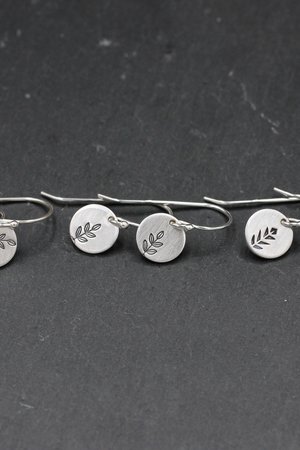 Itty Bitty Leaf Earrings, Tiny Sterling Silver Earrings, Gifts for Girls, Women, Hand Stamped